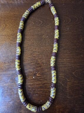 Handmade in Ghana: Yellow and Brown Beaded Necklace